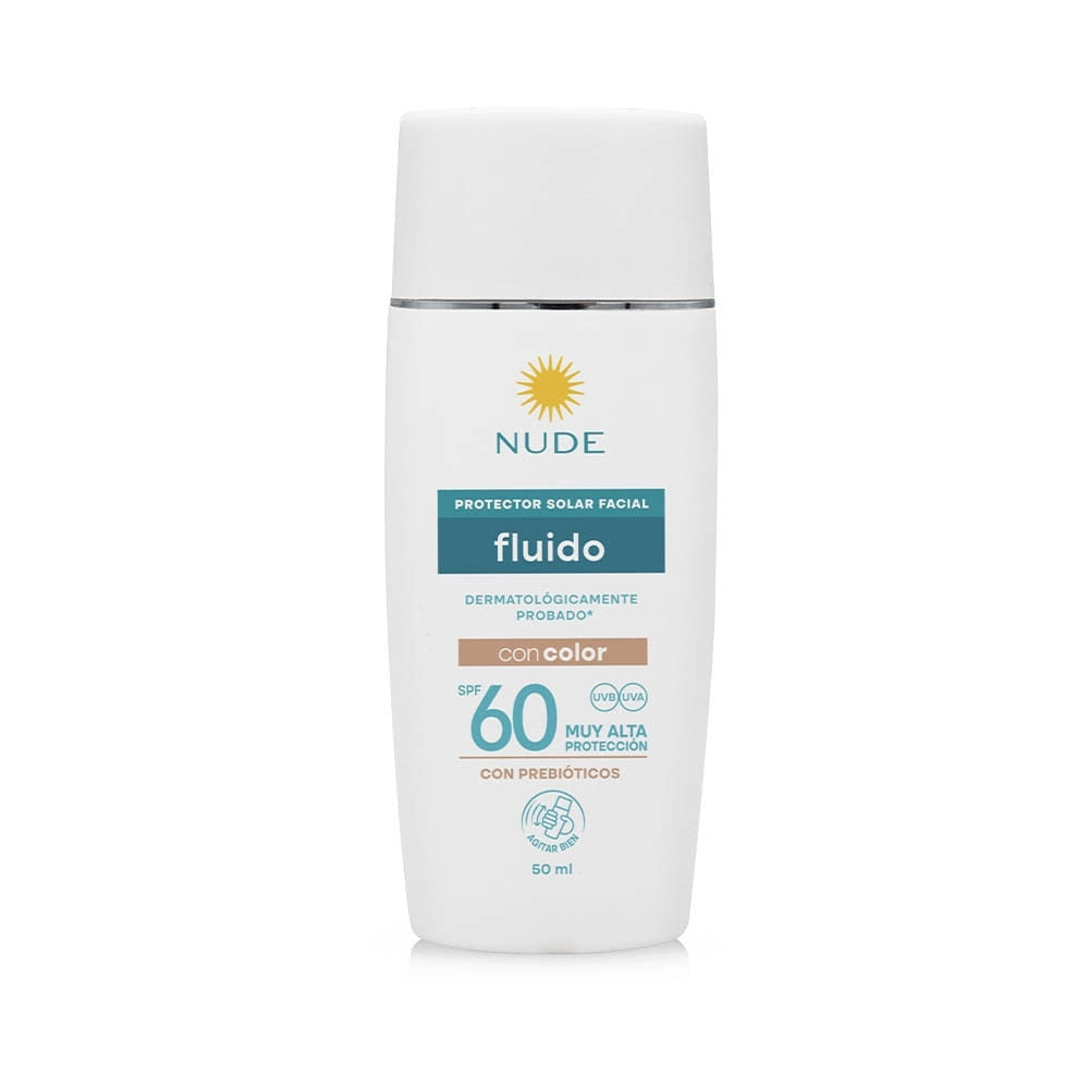 Protector Solar Facial Nude Fluido con Color SPF 60 50 ml