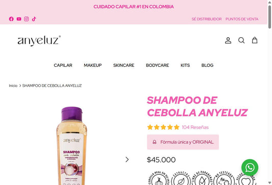 Shampoo de Cebolla Anyeluz