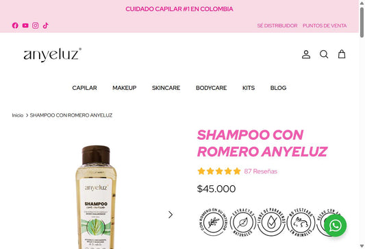 Shampoo con Romero Anyeluz