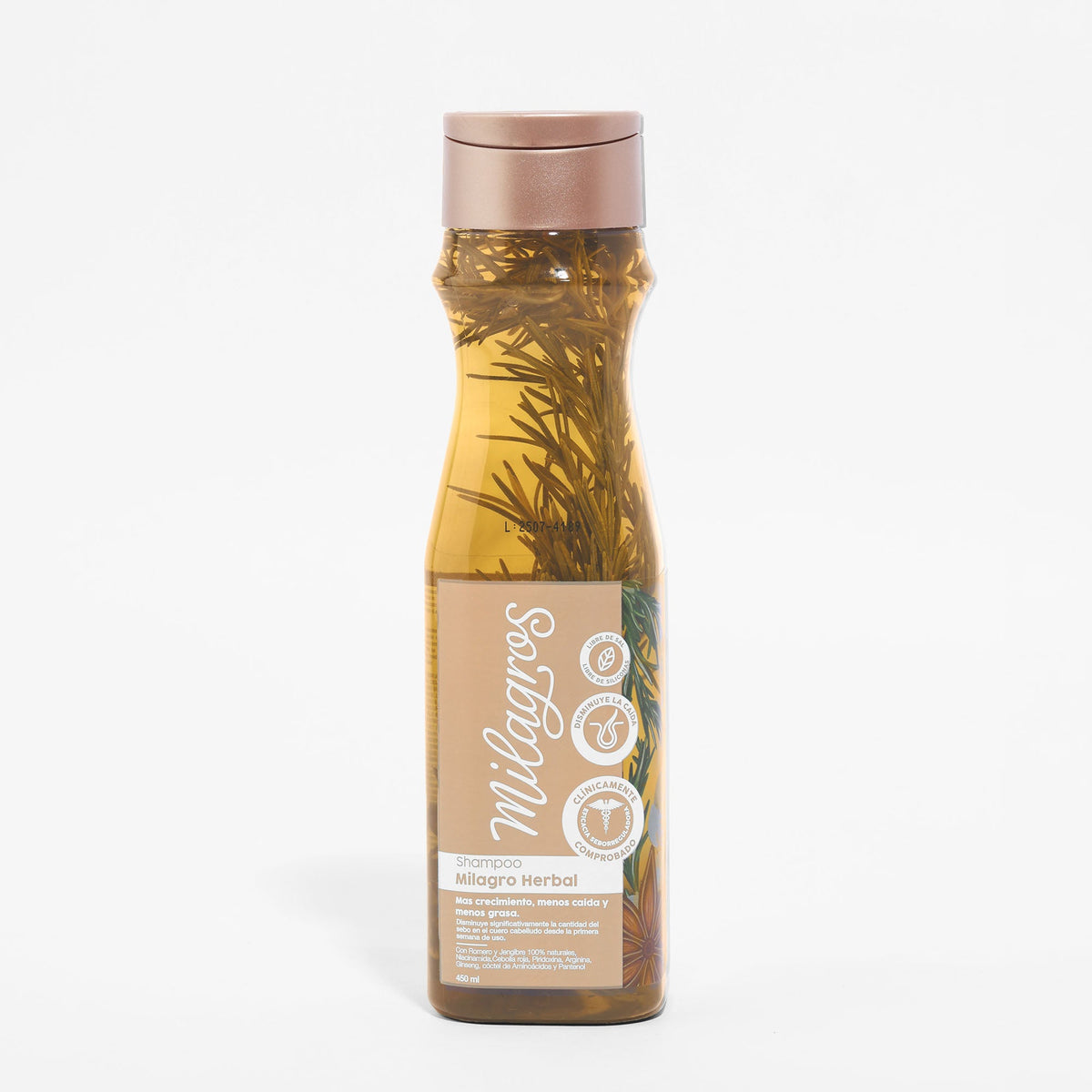 Shampoo Milagro Herbal con Romero y Jengibre 450 ml - Milagros