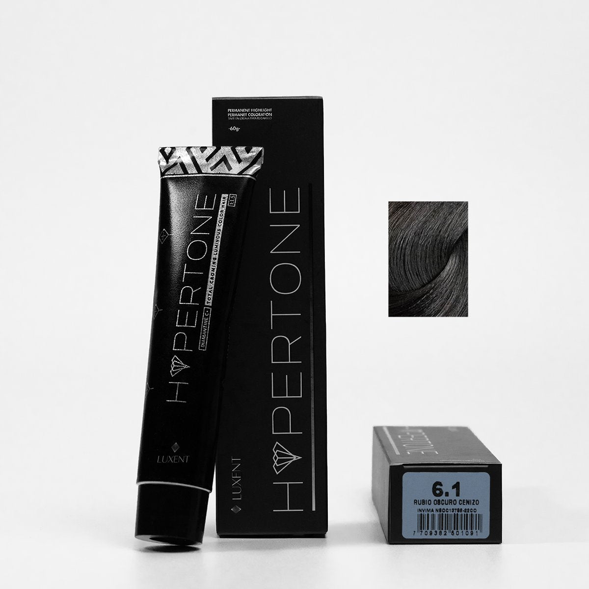 Tinte Hypertone 6.1 Rubio Oscuro Cenizo Luxent 60 g