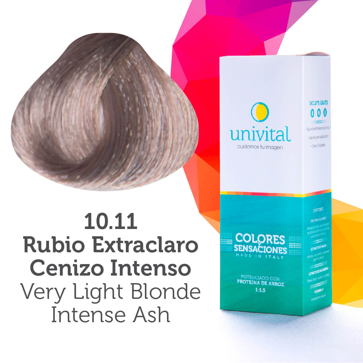 Tinte Univital 10.11 Rubio Extraclaro Cenizo Intenso