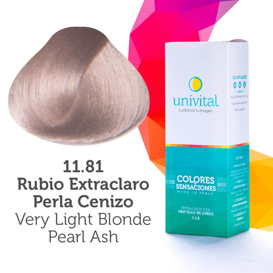 Tinte Univital 11.81 Rubio Extraclaro Perla Cenizo
