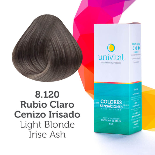 Tinte Univital 8.120 Rubio Claro Cenizo Irisado
