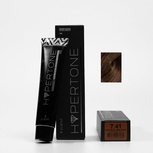 Tinte Hypertone 7.41 Rubio Medio Cobre Cenizo Luxent 60 g