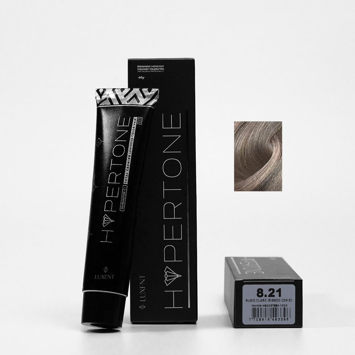 Tinte Hypertone 8.21 Rubio Claro Irisado Cenizo Luxent 60 g