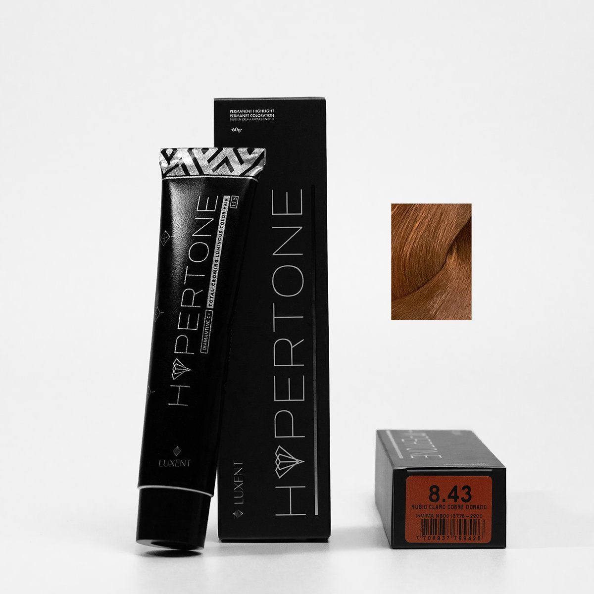 Tinte Hypertone 8.43 Rubio Claro Cobre Dorado Luxent 60 g