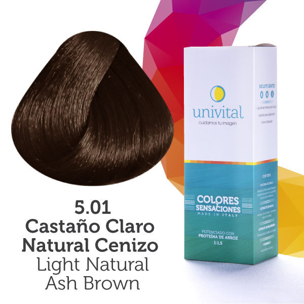 Tinte Univital 5.01 Castaño Claro Natural Cenizo