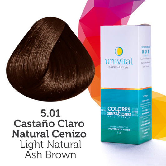 Tinte Univital 5.01 Castaño Claro Natural Cenizo