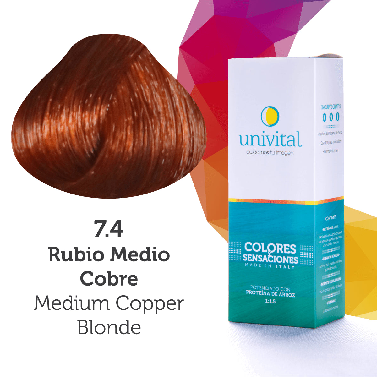 Tinte Univital 7.4 Rubio Medio Cobre