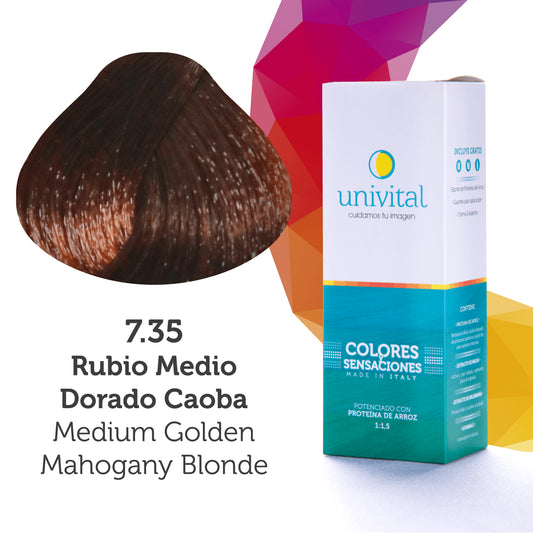 Tinte Univital 7.35 Rubio Medio Dorado Caoba