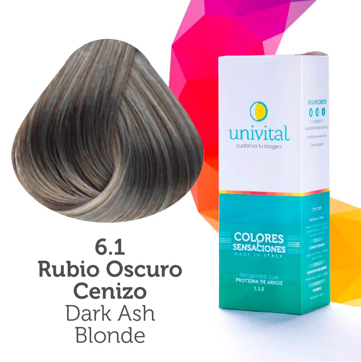 Tinte Univital 6.1 Rubio Oscuro Cenizo