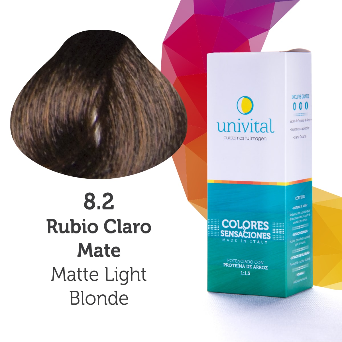 Tinte Univital 8.2 Rubio Claro Mate