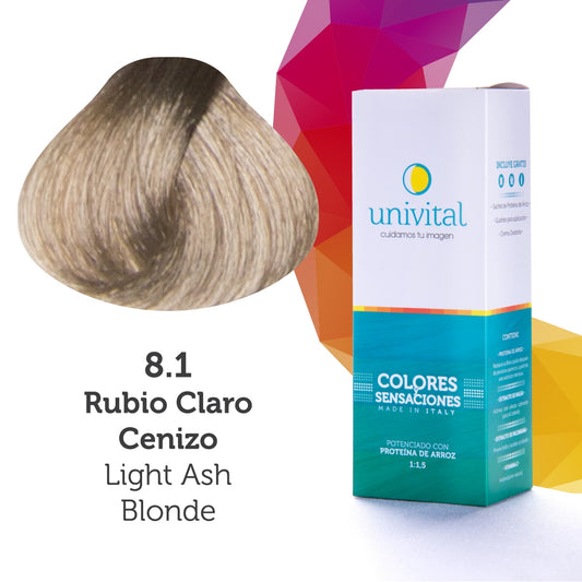 Tinte Univital 8.1 Rubio Claro Cenizo