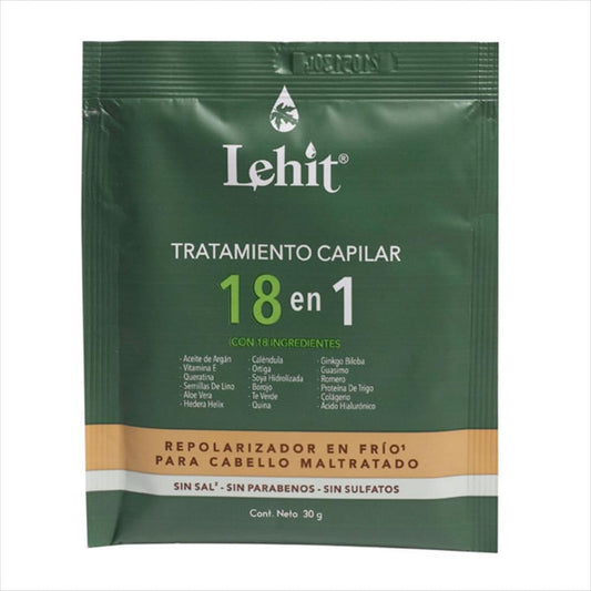 Tratamiento Capilar 18 en 1 Repolarizador en Frío Lehit Sobre x 30 g