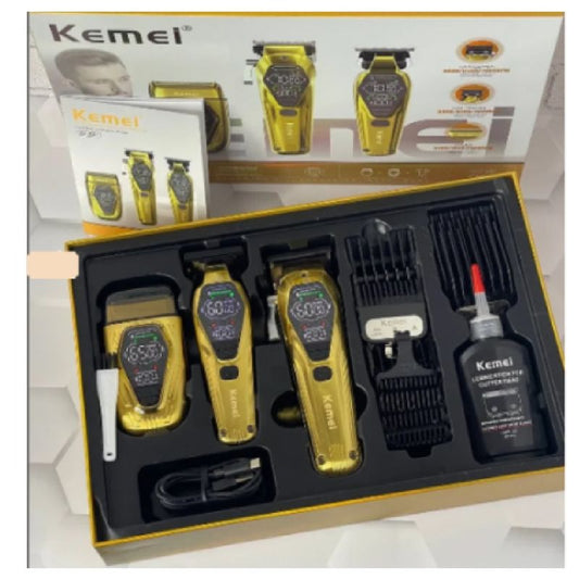 Combo Kemei KM-8551 Máquina, Patillera y Shaver